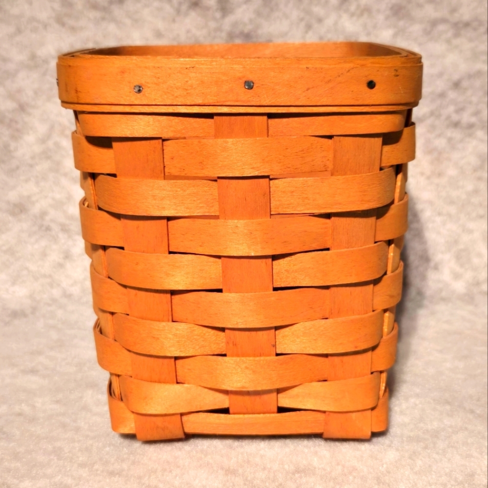 Longaberger Y2K Small Spoon Basket Handwoven Countertop Storage, Classic Stain